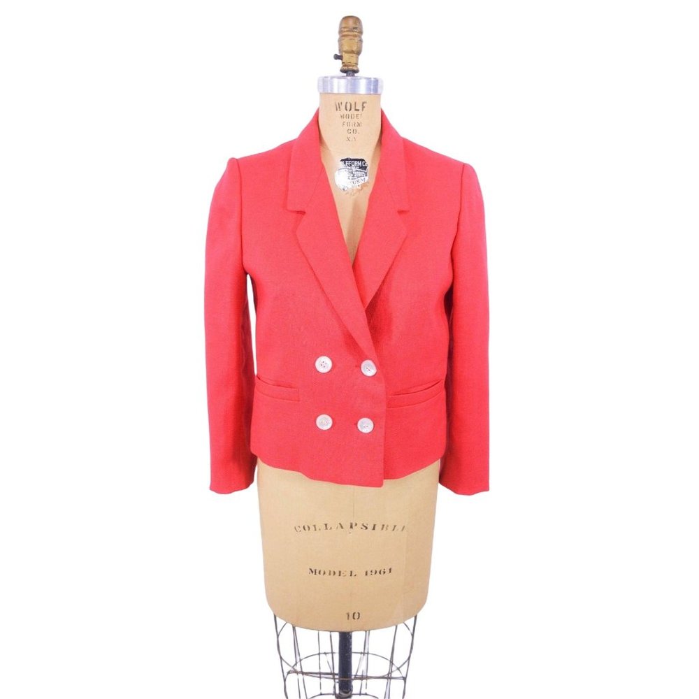 Vintage 1960s Bold Red Blazer Mort Schrader Jacket | W 36"